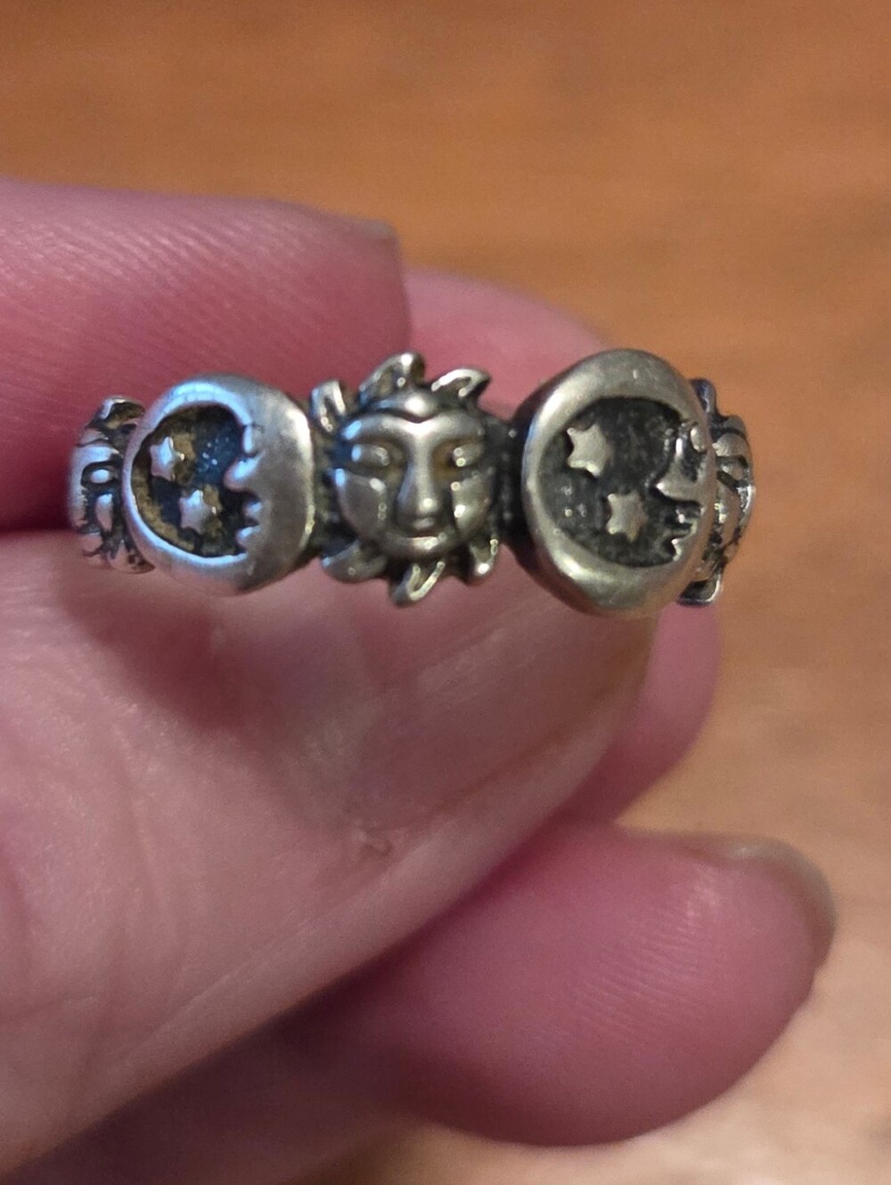 Sun and Moon Celestial Sterling Silver Ring